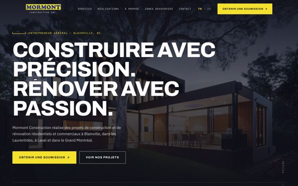 Mormont Construction website by STELLAIRE